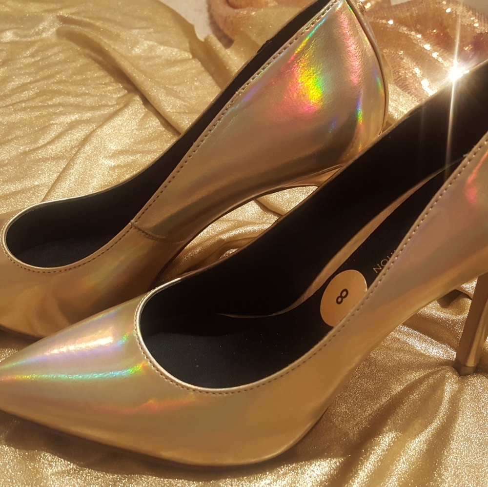 Gold Holographic Heels
